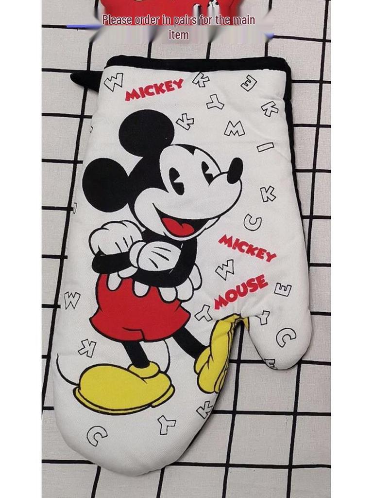 Minnie & Mickey Mouse Cartoon Heat-Resistant Gloves for Kitchen Baking and Microwave Use
