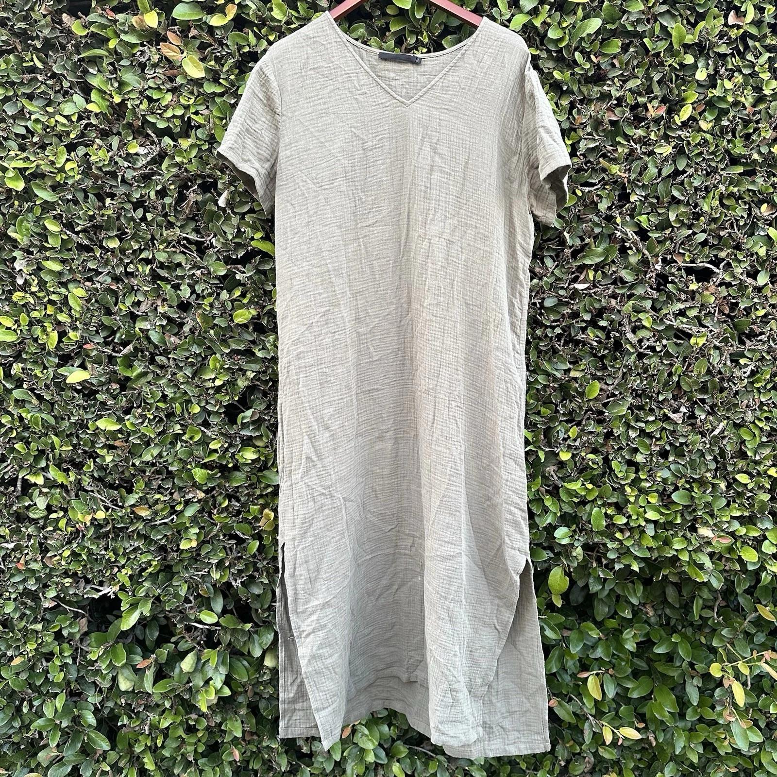 

Jenni Kayne T Shirt Dress Womens M Gray Gauze Cotton Minimal Contemporary S
