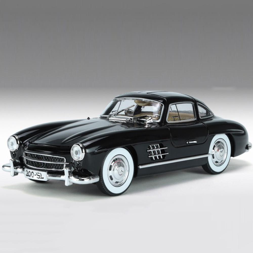 1/24 Benz 300SL Toy Car Model Alloy Diecast with Pull Back Sound and Light Simulation Toy Vehicles Models Boy Birthdays Collect Gifts