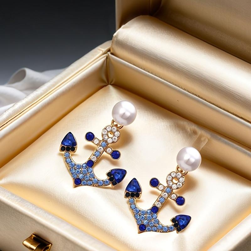 

Европейские и американские простые ретро креативные модные серьги-якоря для женщин с геометрическим декором