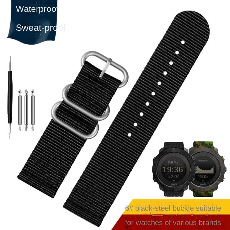 Bracelet de montre en nylon ultra fin doux respirant Grande taille 22 mm 23 24 mm 26 mm Vert armée bleu camouflage Bracelet pour poignet d'homme