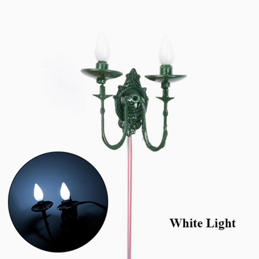 New 2.5*2.7cm Dollhouse Wall Lamp ABS Metal Material 3V White/Warm Light Model Doll House Garden Decor Sand Table Chandelier