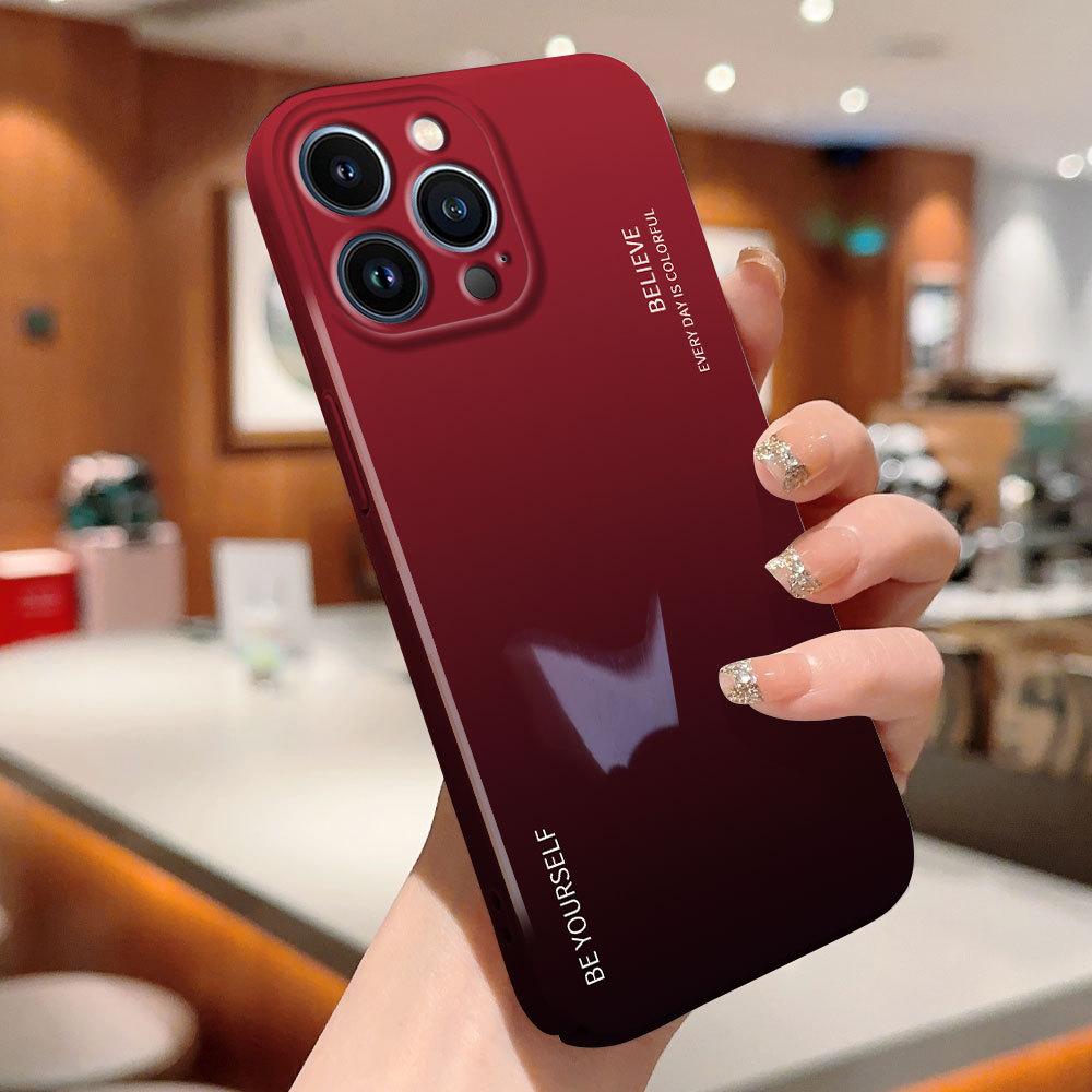 Für iPhone 16 15 14 Pro Samsung S23 A52 A33 A73 A53 Huawei Xiaomi Redmi OPPO Vivo Aurora Regenbogen-Farbverlauf Serie Vollständiger Linsenschutz Harte Handyhülle