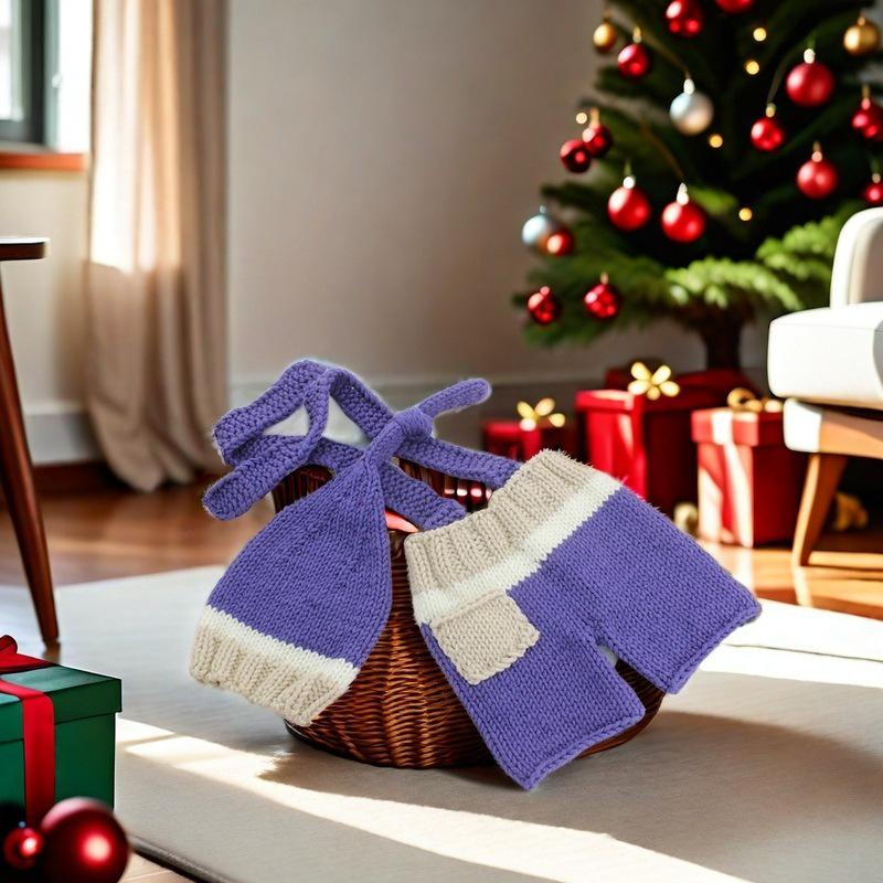 Newborn Christmas Wool Knit Costume - Cute Baby Photography Prop