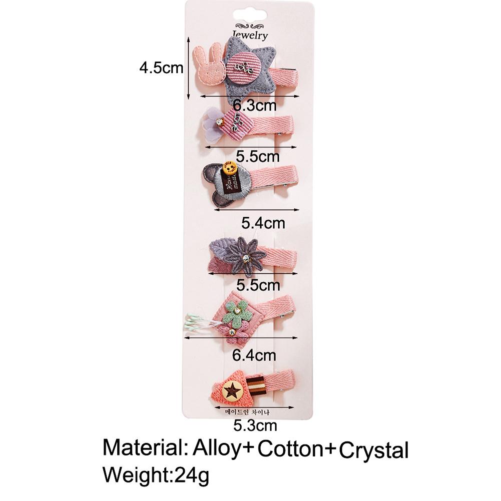 6 Piece Set Of Cute Cartoon Children'S Hairpins For Little Girls Decorated With  Hair Accessories