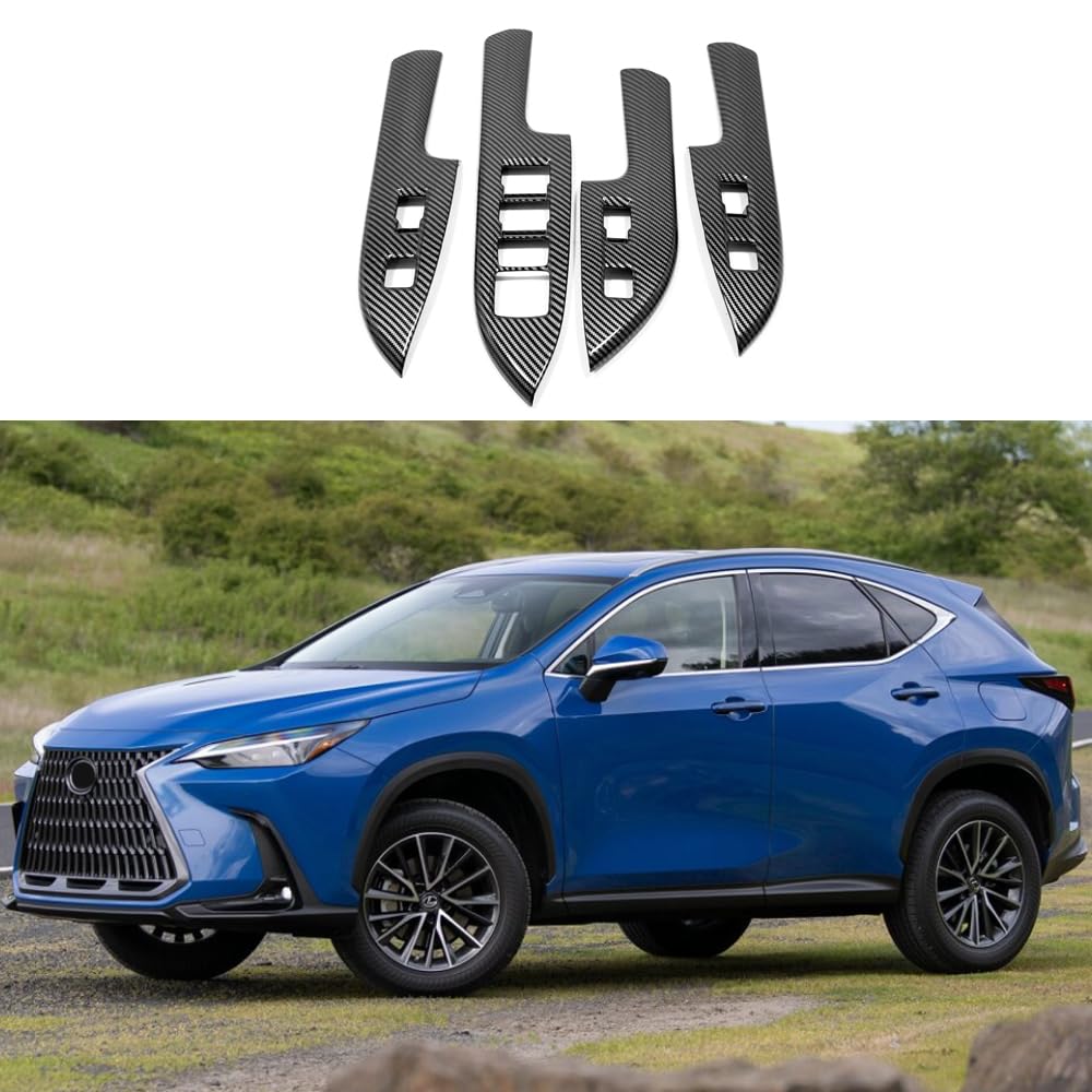 Car Accessories Inner Window Lift Door Lock Switch Control Panel Cover Trim Compatible with Lexus NX 250 350 350h 450h+ 2025 2024 2023 2022 (Carbon