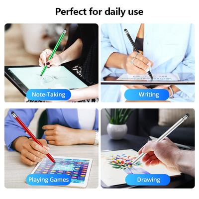 Vysoce kvalitní univerzální tužka s dvojitou silikonovou hlavou s dotykovou kapacitní obrazovkou Stylus Caneta kapacitní pero pro tablet Smartphone