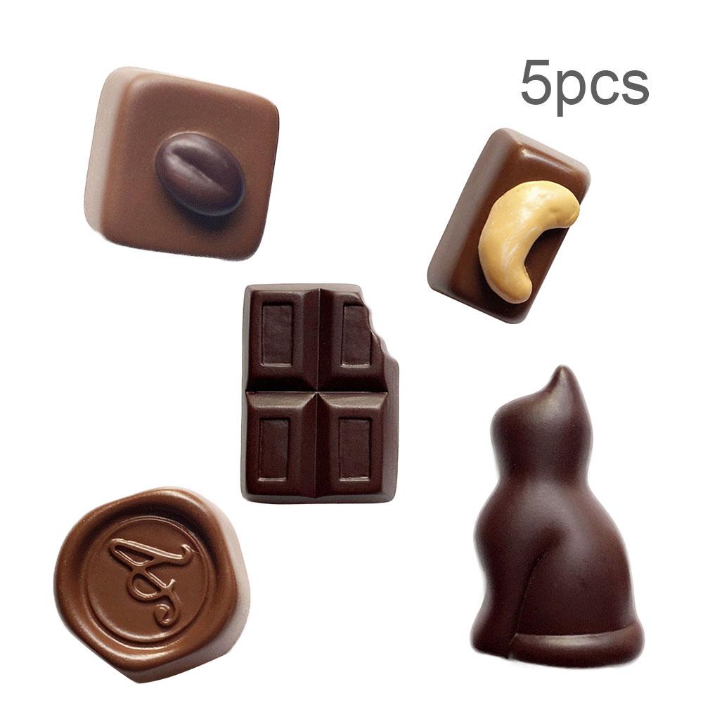 5 bucăți de simulare pentru jocuri cu mâncare, ciocolată, rășină, design artistic, tridimensional, drăguț, decor pentru casă, magnet pentru frigider, decorare pentru frigider