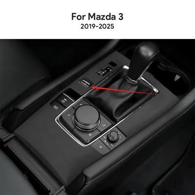 Top Suede Trim Sticker For Mazda 3 Axela BP 2024 2025 Car Automatic Gear Shift Panel With Sports Button