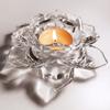 Chinese Clear Lotus Candle Holder Faux Crystal Flower Taper Pillar Tealight Candle Candleholder Candlestick Wedding Party Table Centerpiece Decoration