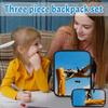 Three-pack Lightweight Children's School Bag Set, School Bag + Lunch Bag + Pencil Bag, Printed School Bag Set