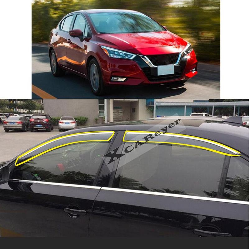 For NISSAN Sunny Latio Almera N17 N18 2010 2011 2012- Car Body Sticker Plastic Window Glass Wind Visor Rain/Sun Guard Vent