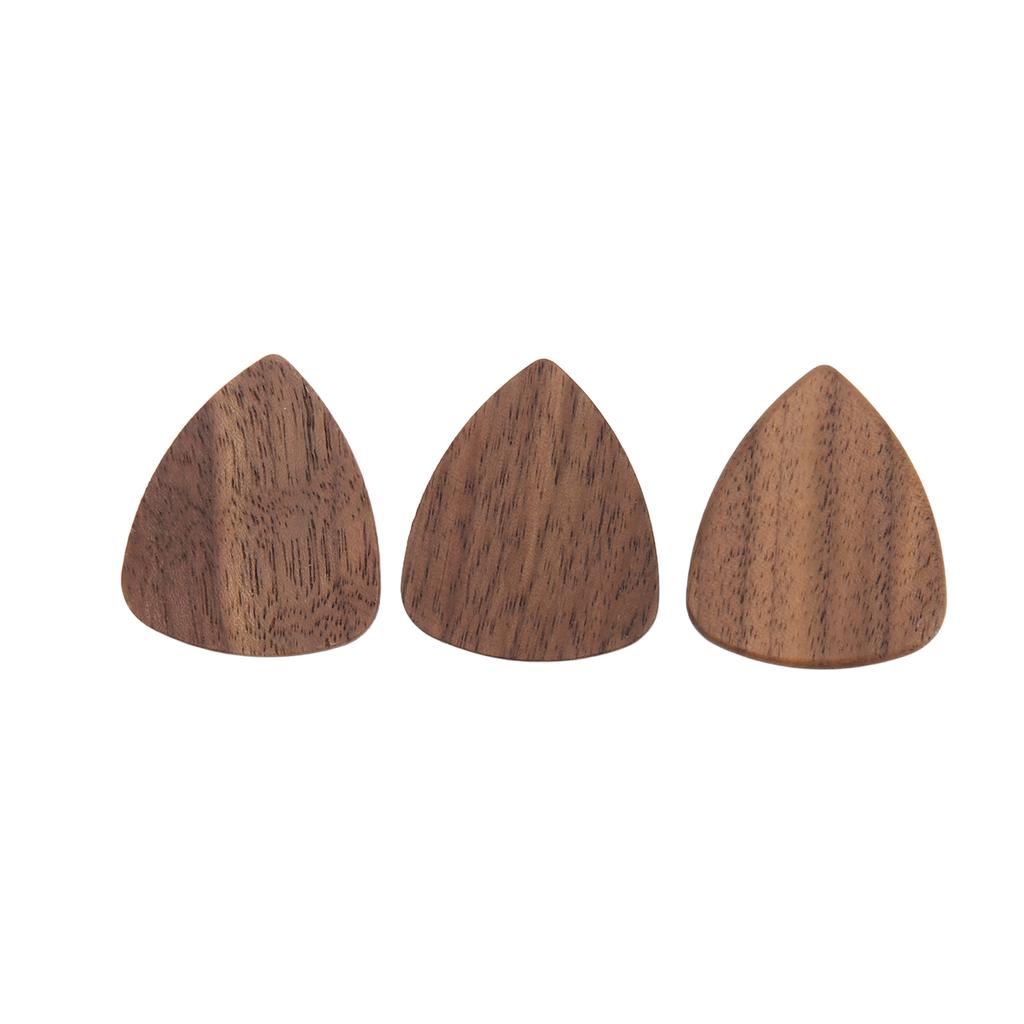 Guitar Pick Wooden Box Black Walnut Square Holder Storage Case Container for Musician Gift