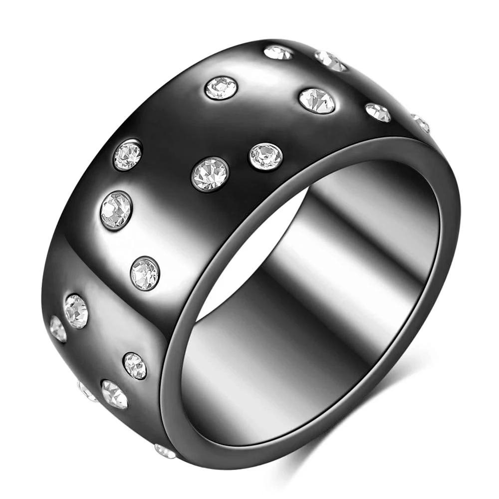Croissant Rings for Women Braided Twisted Signet Stainless Steel Chunky Dome Ring Stacking Band Jewelry Anillos Joyas De Mujer