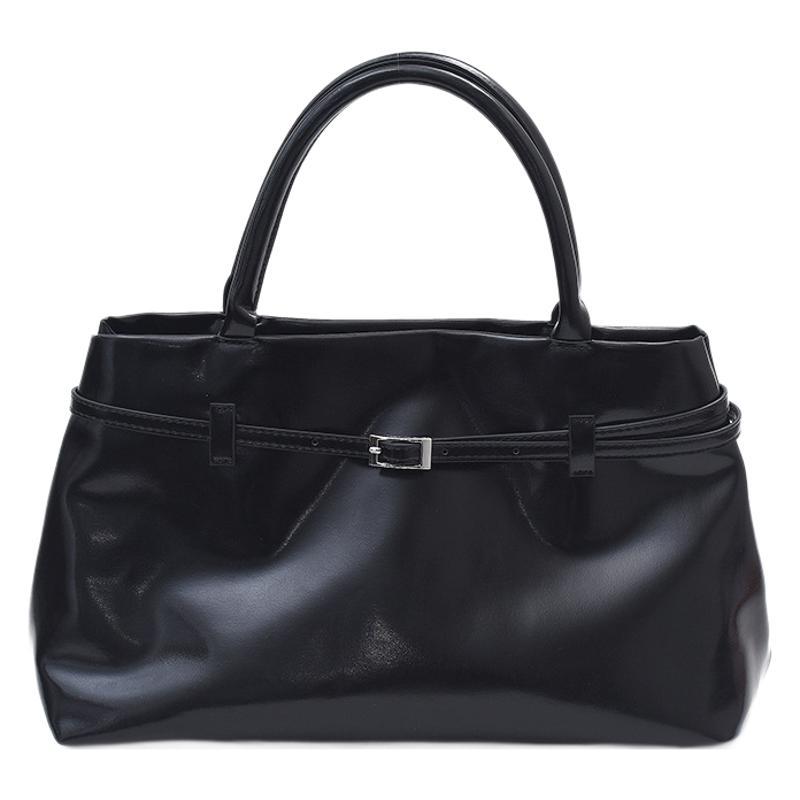 Autumn and winter new PU leather retro belt tote bag, high-end sense large-capacity commuting portable shoulder bag