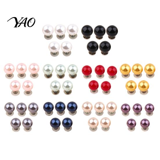 Quick Fix Buttons for Sewing 5Pcs Fake Pearl Clothing, Removable Decorative Brooch Pins, No Cardigans Sew Safety Pins Shirt Neckline Embellishment,