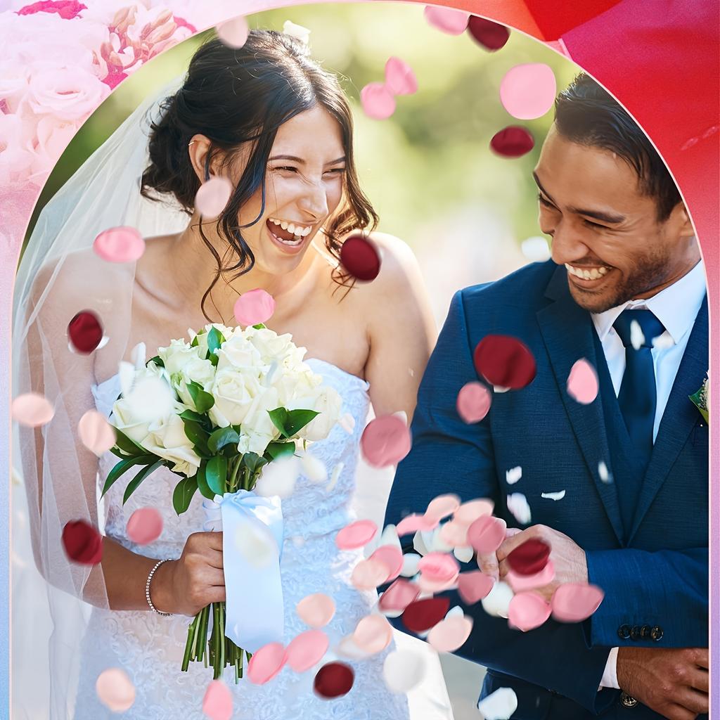 100pcs Artificial Rose Petals - Perfect for Weddings, Proposals, and Party Decor - Realistic Plastic Flower Table Centerpiece