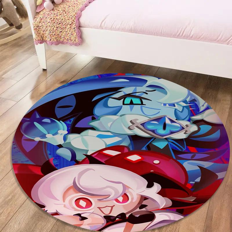 Cookie Run Kingdom Round Area Rug,Carpet Rug for Living Room Bedroom Sofa Playroom Decor,Non-slip Floor Mat20