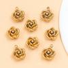 Gold 304 Stainless Steel Rose Flower Pendant Jewelry Accessories Necklace Bracelet Beads