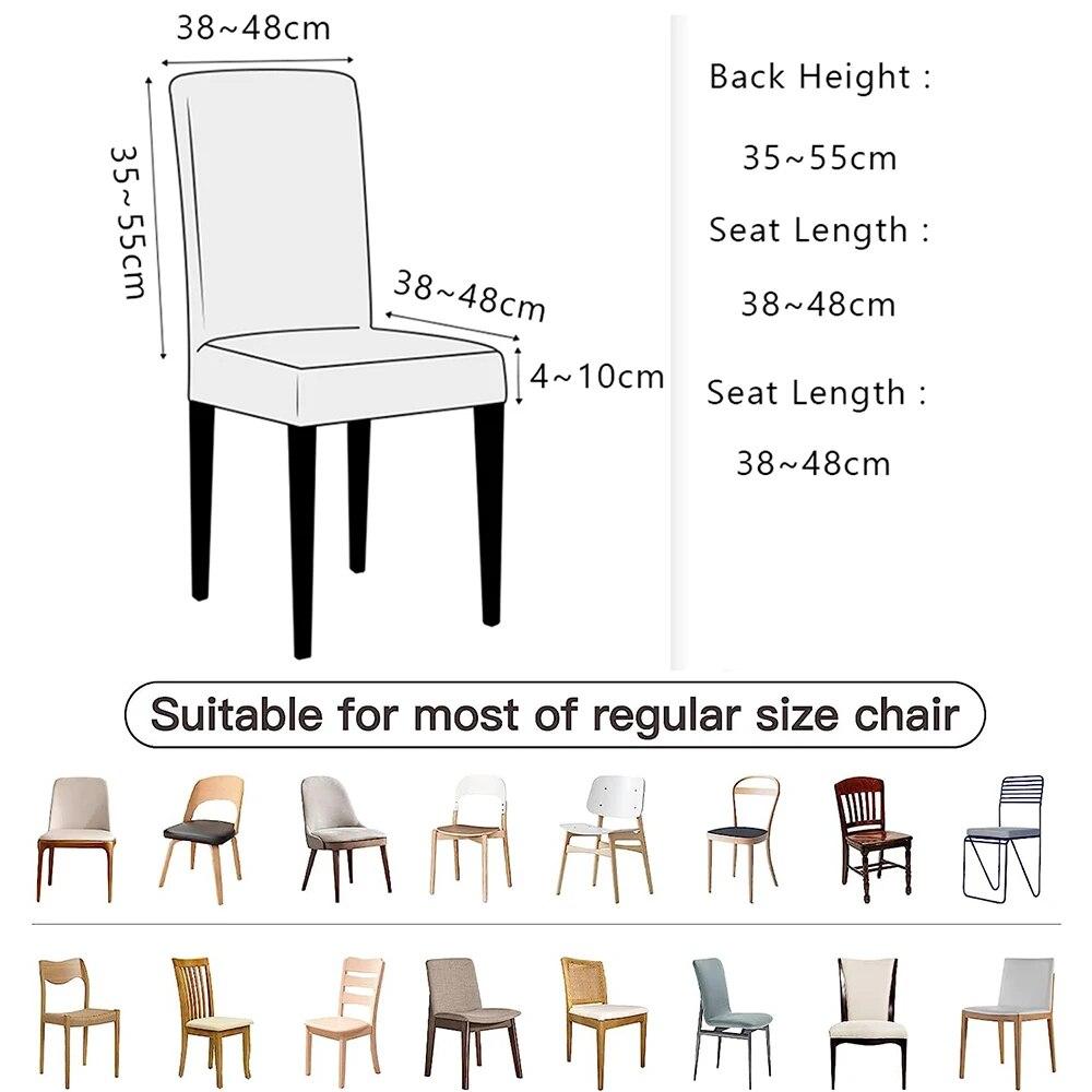 2PCS Waterproof Dining Chair Cover Polar Fleece Stretch Chair Slipcover Solid Chair Cover for Kitchen Banquet Wedding Home