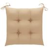 Garden Chairs 8 pcs with Beige Cushions Solid Teak Wood