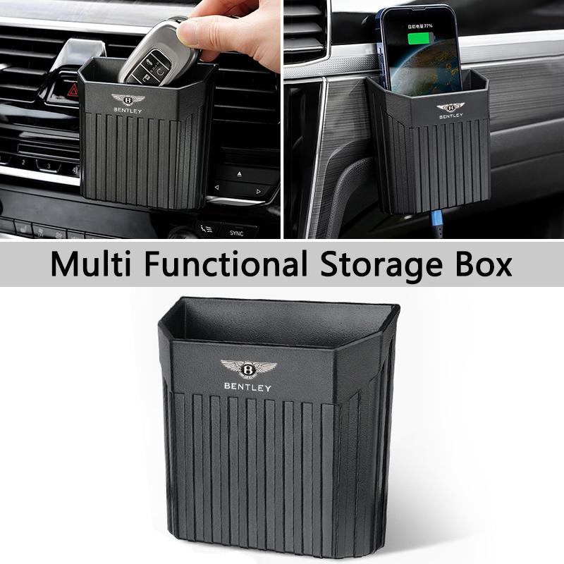 1Pcs Car Lockers Cup Phone Keys Sunglasses Storage Racks For Bentley Continental GT MULLINER Bentayga Flying Hurtling Spur Logo