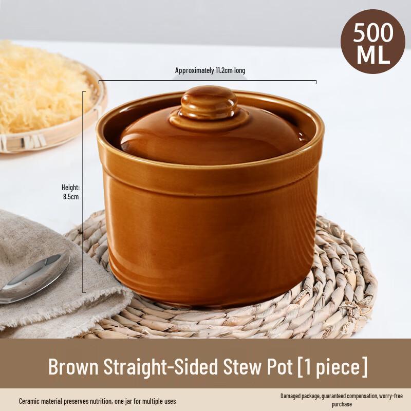 Ceramic Double Boiler Stew Pot with Lid