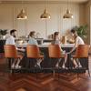Bar Stool Set of 4, 68cm Counter Height Stools, Modern PU Leather Counter Barstool with Backrest, Metal Legs, Easy Assembly Armless Bar Chair, Island