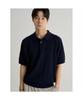 8seconds Cool Touch Textured Collar Short Sleeve Knit Navy