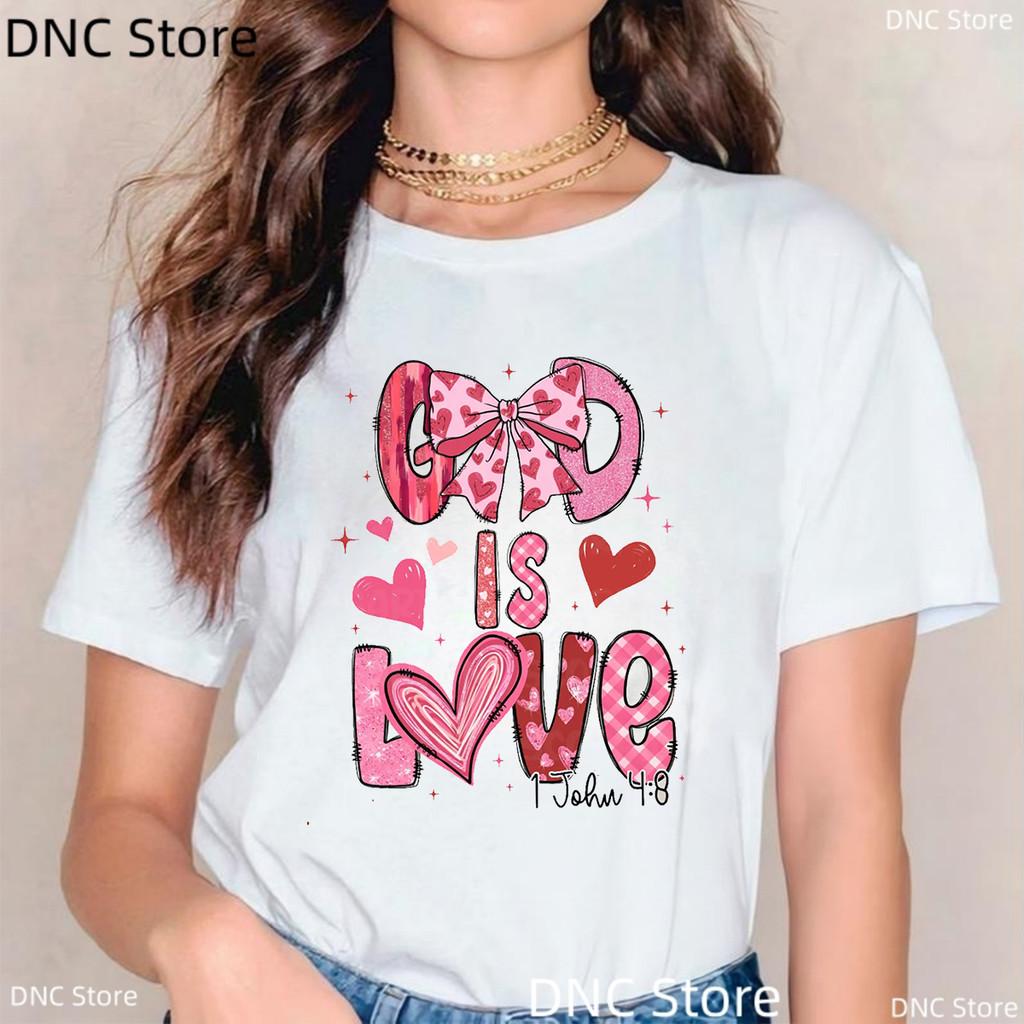 Jesus Loves Me, Christian Cross, Easter, Christian Shirt Fashion Women'S T-Shirt Summer Round Neck Female Tshirt Tops Wholesale