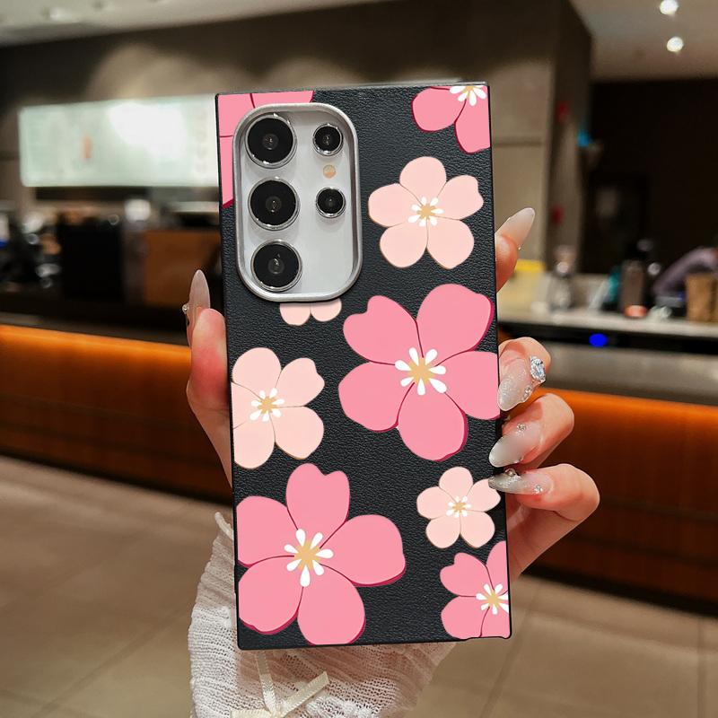 Fresh Style Cherry Blossom Pattern Case For Samsung Galaxy S26 Ultra S25 Edge S24 Plus S23 S22 S21 FE A54 A15 A35 A55 A16 A26 A36 A56 A17 A37 A57 5G