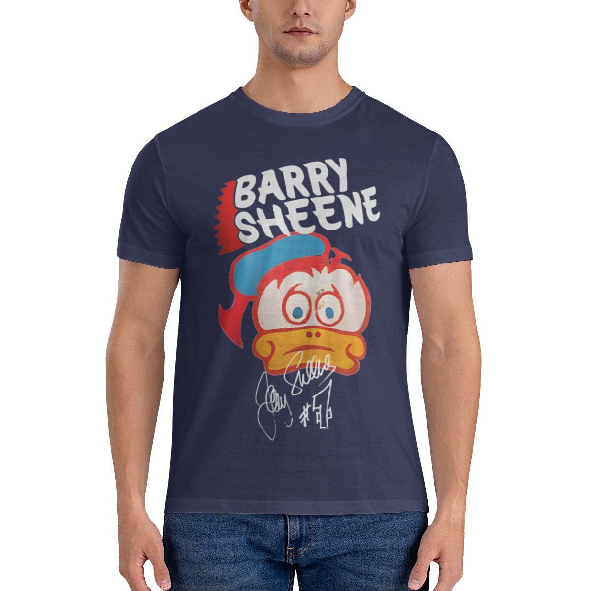 Comfortable season Heren T-shirts Eendenhelm Nieuwigheid Katoen T-shirt Korte Mouw Barry Sheene T-shirts Ronde Hals Kleding L Vloot