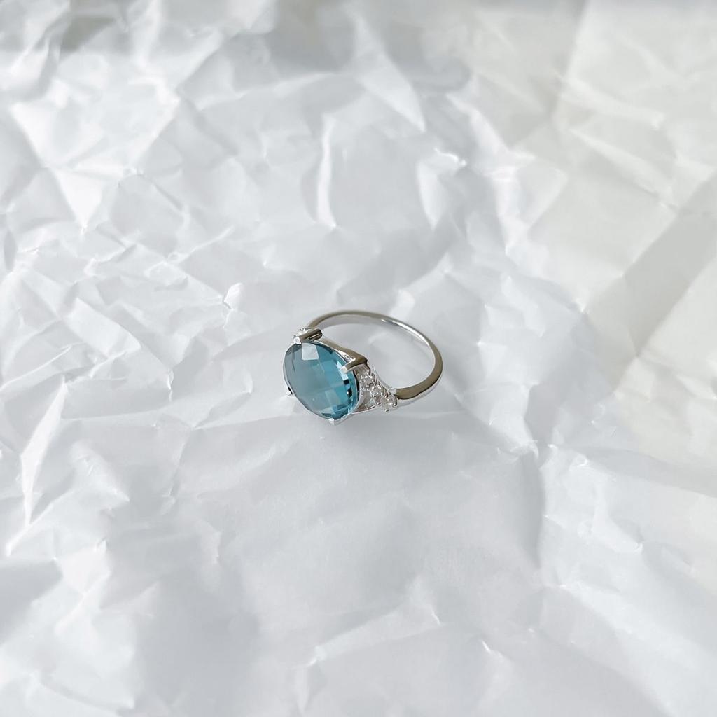 Silver Ring with London Blue Topaz, Product Weight 3.48 G (2151791)
