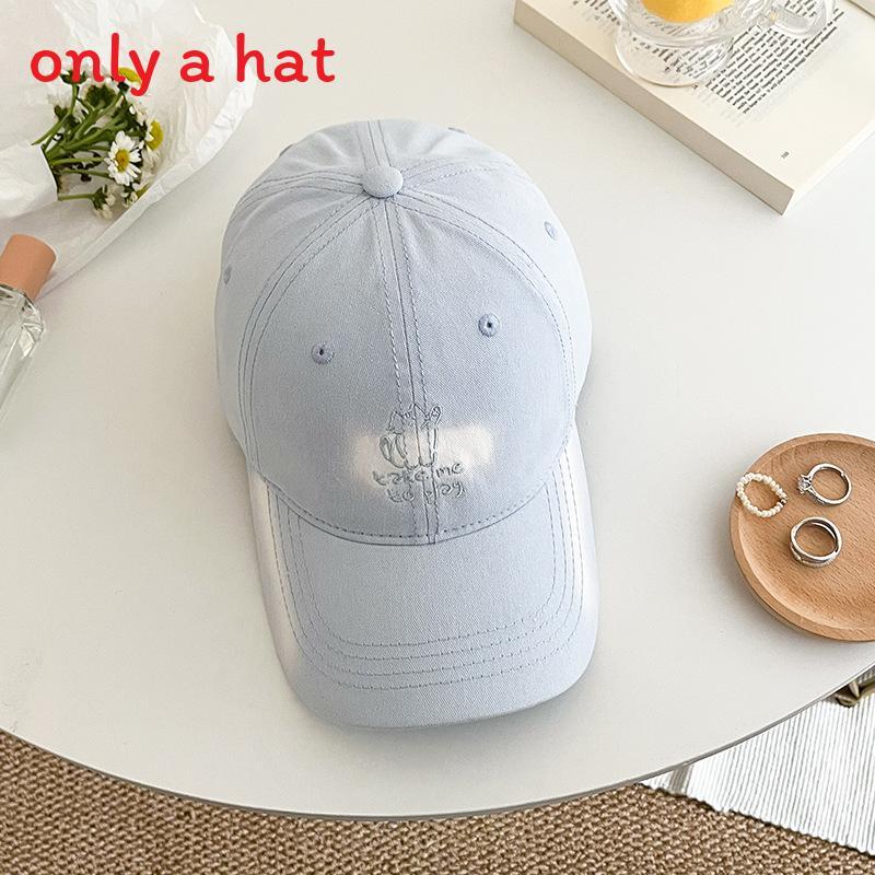 Korean Style Embroidered Cat Baseball Cap With Sun Protection For Summer Outdoor Casual Wear