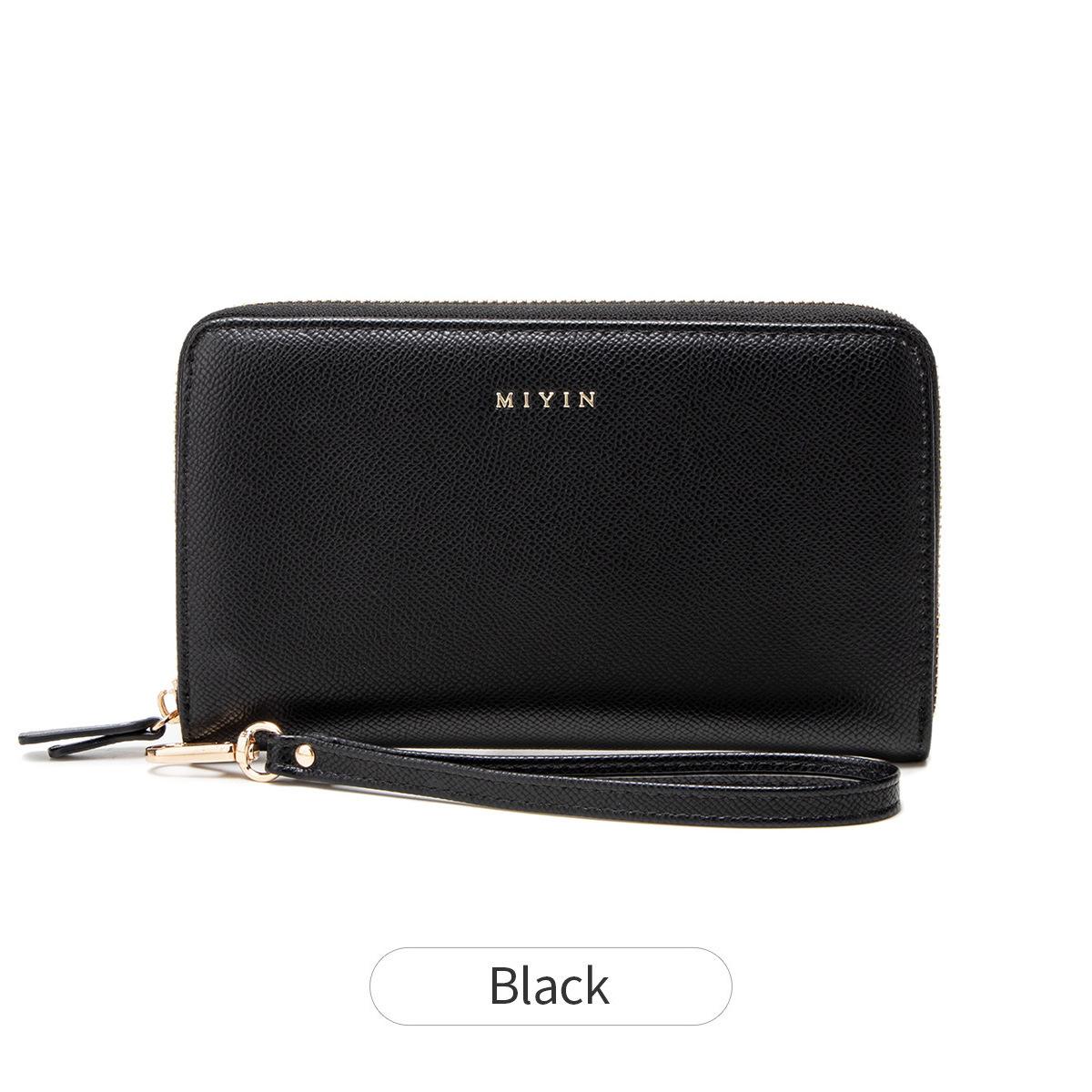 

Новый органайзер длинный кошелек стильный и простой многофункциональный паспортный кошелек ретро большой вместимости женский клатч чёрный