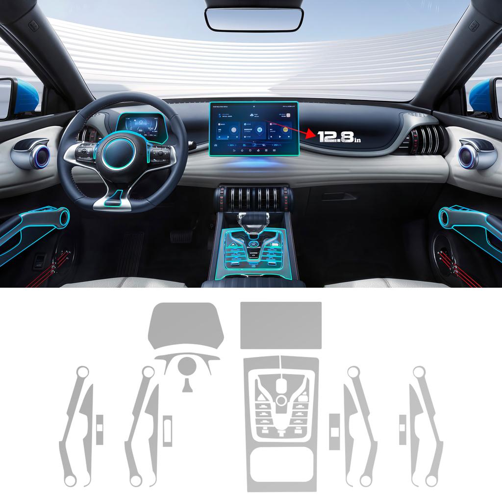Car Interior TPU Protector Anti-scratch Film For BYD Yuan Plus -2024 Protective Transparent Anti-tear Stickers Accessories