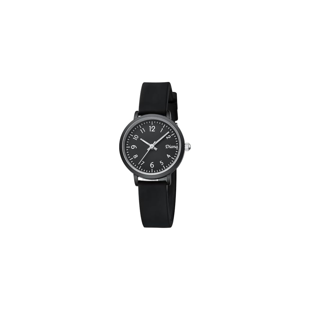 "Analog Watch Silicone Strap Black 35mm Waterproof Casual for Men and Women"