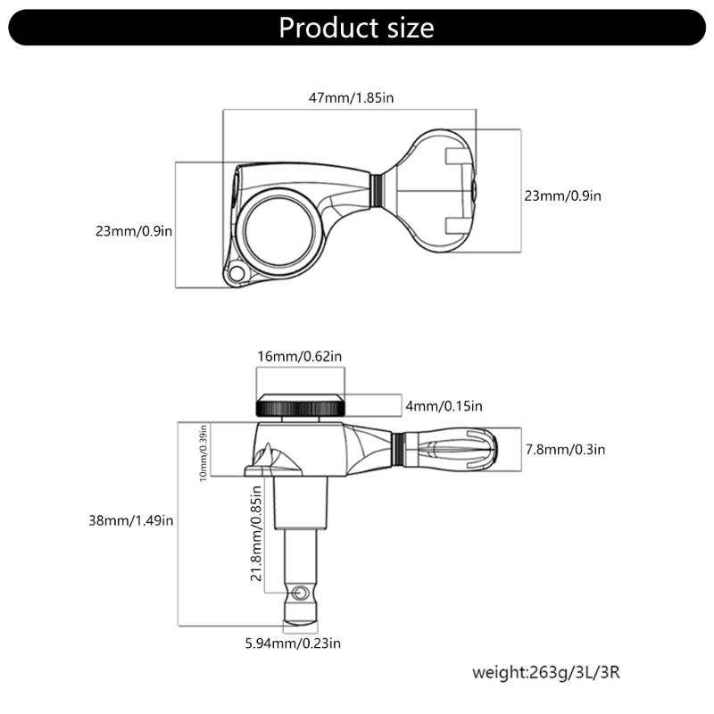 Guitar Tuners 3R3L Tuning Pegs Guitar String Tuner Guitar Accessories Metal Guitar Tuners Metal Texture for Guitars