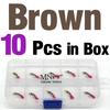 MNFT 10Pcs 14# Beadhead Red Tail Nymph Fly Fishing Lure Black & Brown Artificial Bait