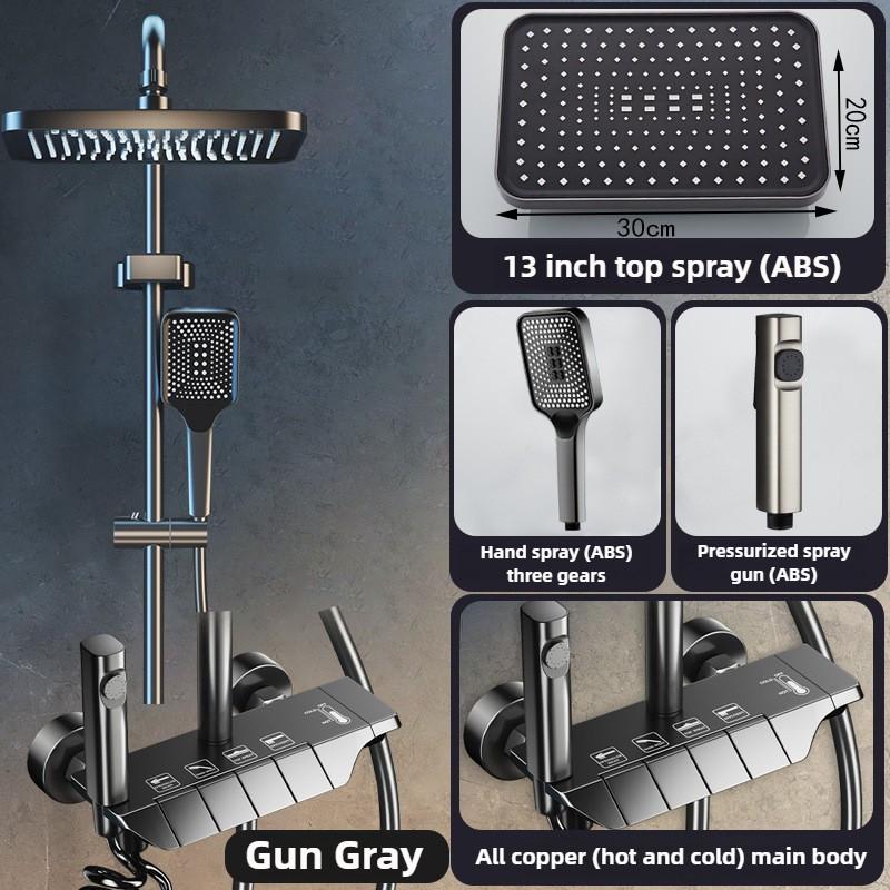 

Набор душевой лейки для ванной комнаты, постоянная температура, цифровой дисплей, медная лейка с регулируемым давлением