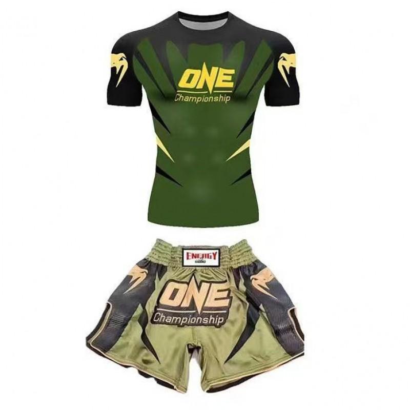 Men Women Unisex MMA Boxing Muay Thai Sanda Training Suit Quick Dry Stretch Sportswear Adults Kids