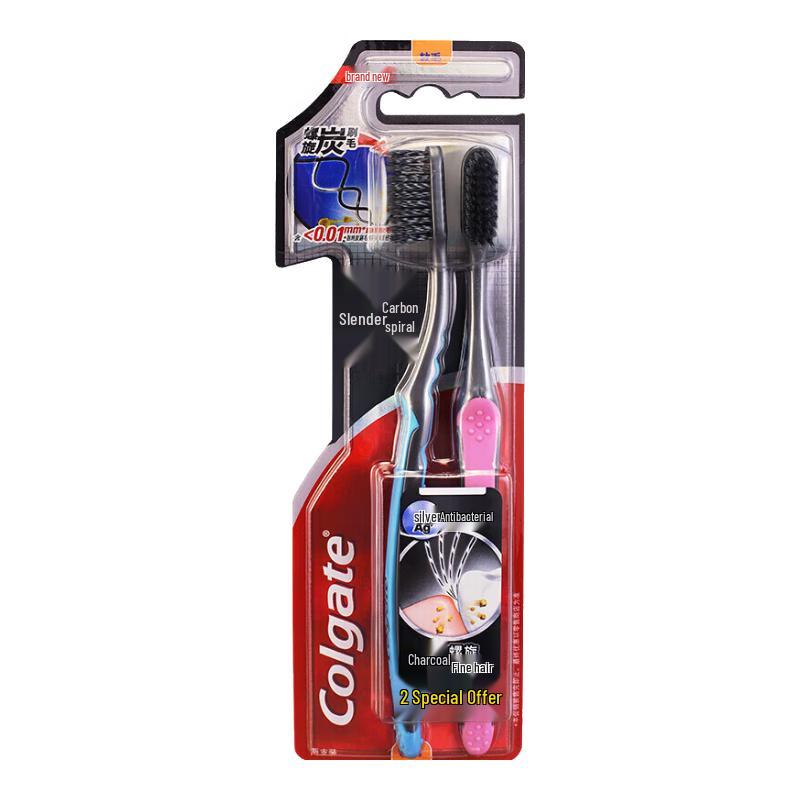Colgate Slim Soft Charcoal Spiral Bristles Toothbrush