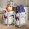 Mobile Under-Desk Storage Rack with Wheels - Backpack, Bookshelf, and Basket Organizer