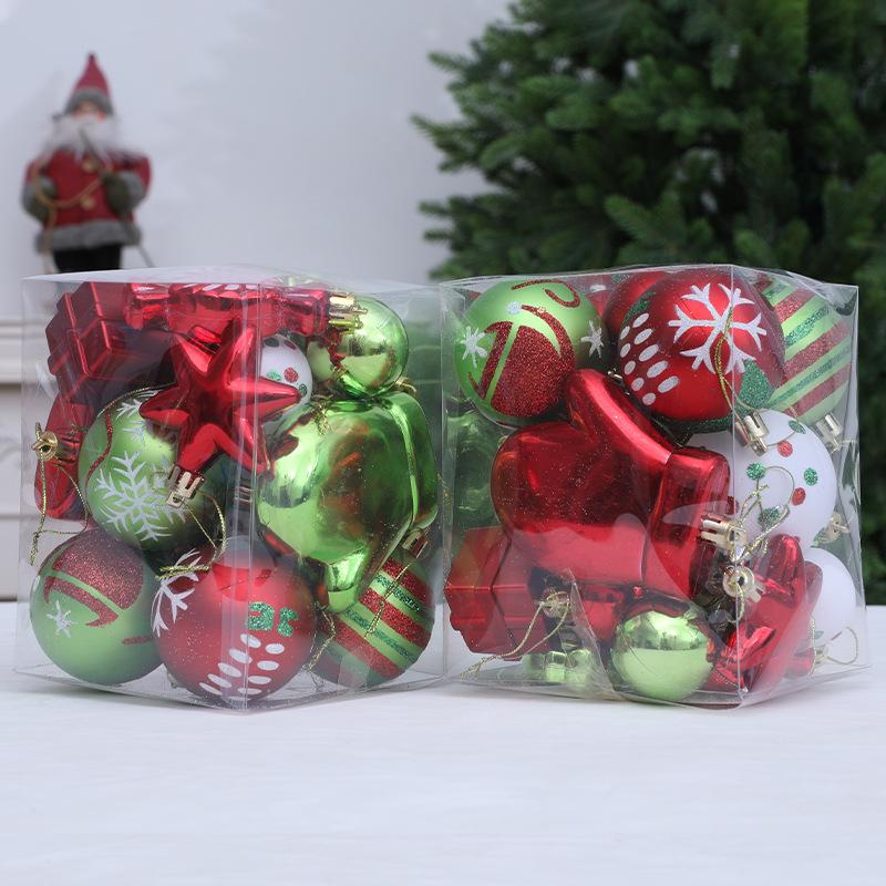 20pcs/Box Green Series Painted Christmas Ball Christmas Tree Decoration Ball Xmas Party New Year Home Hanging Pendant