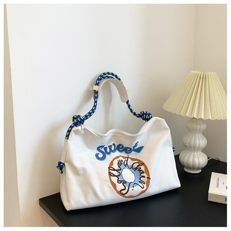 

Сумка женская новая модная тенденция холщовая сумка сумка простая повседневная большая вместимость школьная сумка для студента сумка через плечо синий