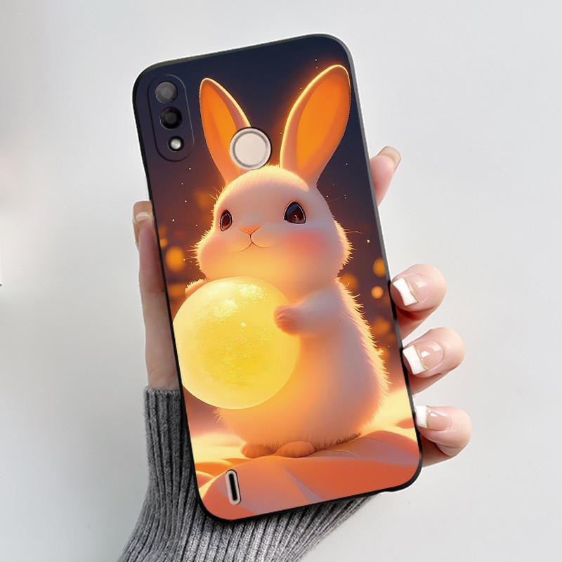 Black Case For Itel P33 Plus Bumper Soft Silicone Jelly Shell Anime Popular Sunflower Wildflower Painted Shockproof Cover