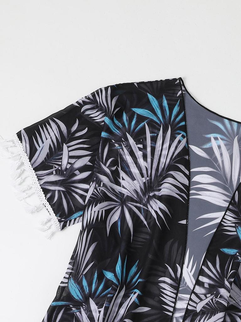 2025 Europäisches & Amerikanisches Trägerloses Quasten-Bikini-Set - Sexy Sonnenschutz-Strandbekleidung für Damen