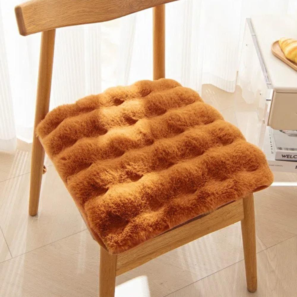 Thickened Plush Chair Seat Rabbit Plush Chair Seat Pads Office Seat Cushion  Home