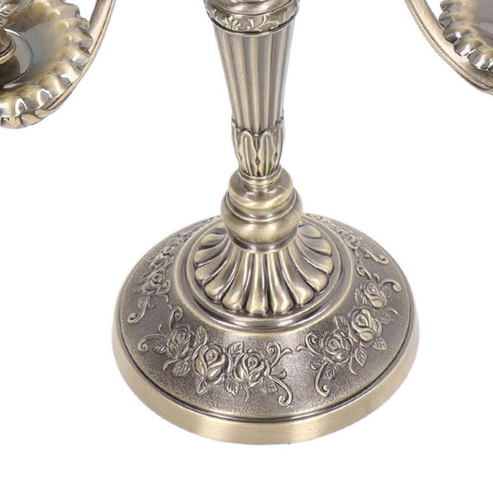 Zinc Alloy Metal Candle Stand 5 Arms 5 Arms Candelabra Retro Candelabra For Fireplace