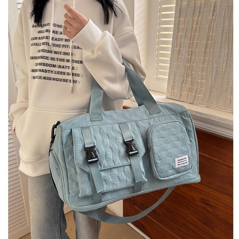 Fashionable and Sporty Dry-wet Separated Fitness Bag for Going Out, Large-capacity Expandable Hand-held Travel Bag with A Handle and Shoe Compartment